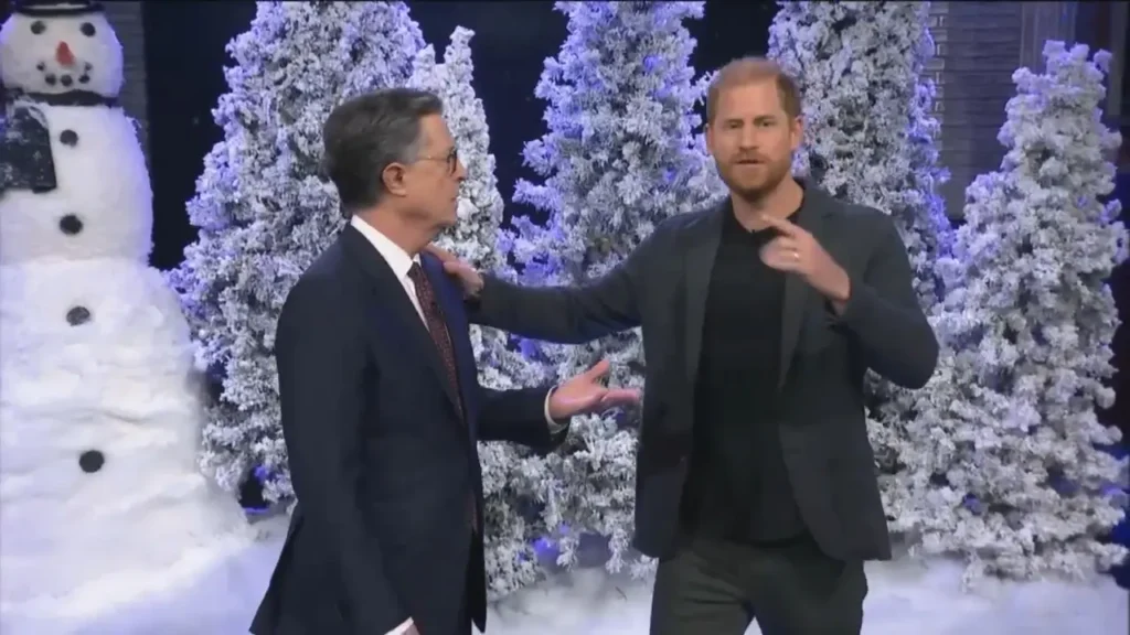 Prince Harry Takes Aim at Trump, Sparks Boos During Colbert ‘Late Show’ Sketch